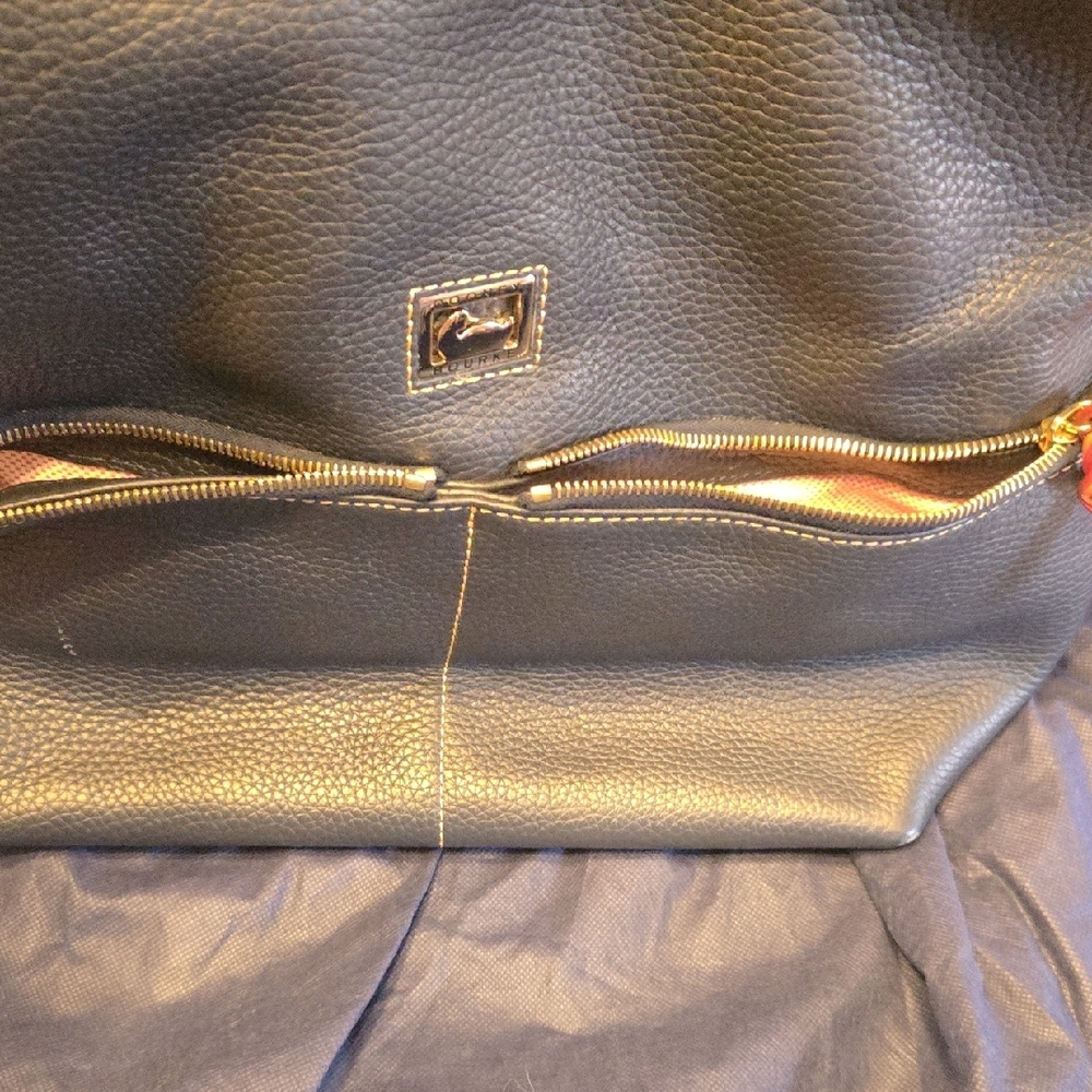 Dooney & Bourke Navy and Tan Leather Tote - Picture 7 of 10